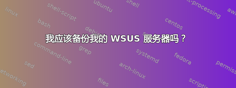 我应该备份我的 WSUS 服务器吗？