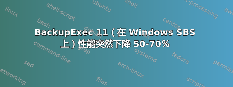 BackupExec 11（在 Windows SBS 上）性能突然下降 50-70％