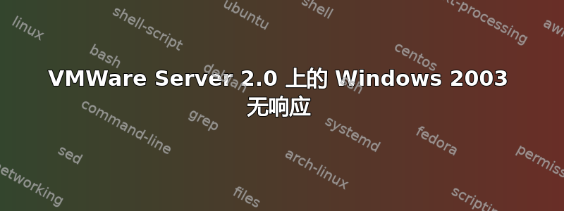 VMWare Server 2.0 上的 Windows 2003 无响应