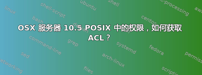 OSX 服务器 10.5 POSIX 中的权限，如何获取 ACL？