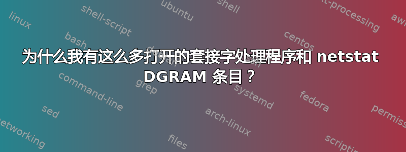 为什么我有这么多打开的套接字处理程序和 netstat DGRAM 条目？