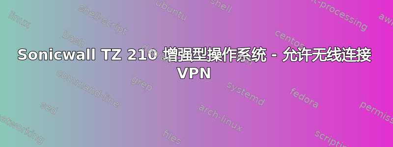 Sonicwall TZ 210 增强型操作系统 - 允许无线连接 VPN