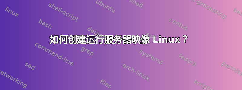 如何创建运行服务器映像 Linux？