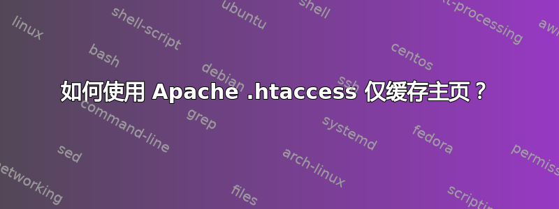 如何使用 Apache .htaccess 仅缓存主页？