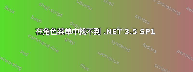 在角色菜单中找不到 .NET 3.5 SP1