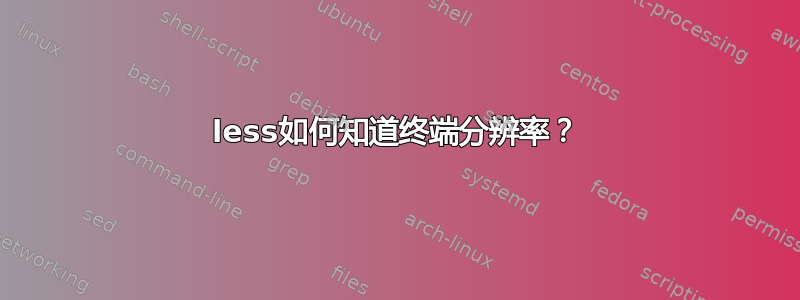 less如何知道终端分辨率？