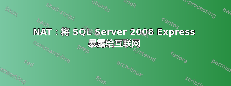 NAT：将 SQL Server 2008 Express 暴露给互联网