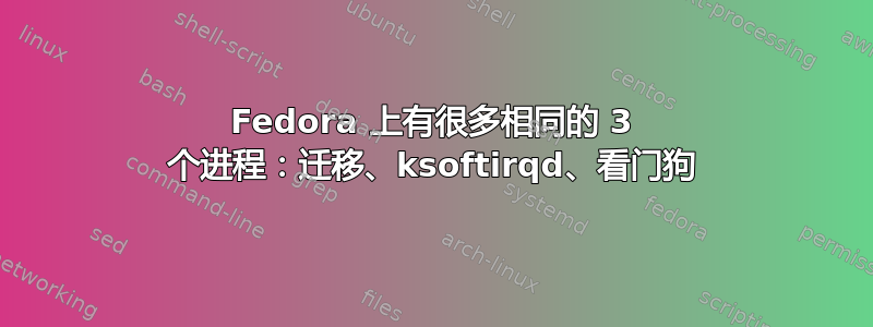 Fedora 上有很多相同的 3 个进程：迁移、ksoftirqd、看门狗