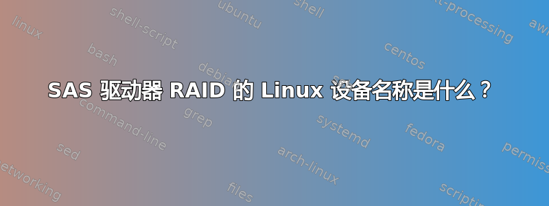 SAS 驱动器 RAID 的 Linux 设备名称是什么？