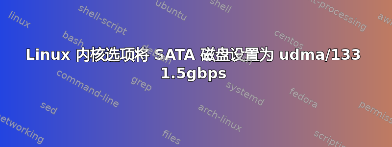 Linux 内核选项将 SATA 磁盘设置为 udma/133 1.5gbps