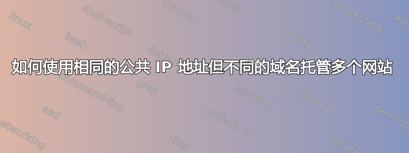 如何使用相同的公共 IP 地址但不同的域名托管多个网站