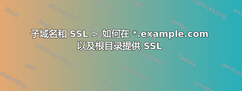 子域名和 SSL > 如何在 *.example.com 以及根目录提供 SSL