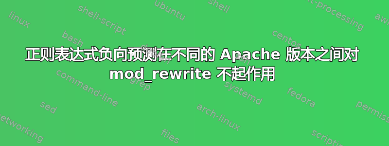 正则表达式负向预测在不同的 Apache 版本之间对 mod_rewrite 不起作用
