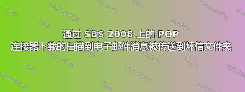 通过 SBS 2008 上的 POP 连接器下载的扫描到电子邮件消息被传送到坏信文件夹