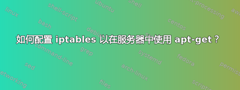 如何配置 iptables 以在服务器中使用 apt-get？