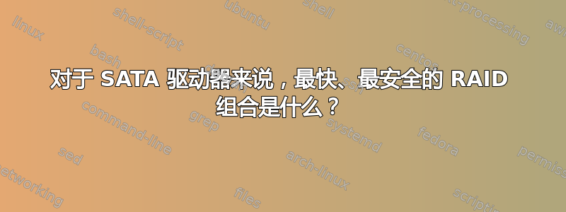 对于 SATA 驱动器来说，最快、最安全的 RAID 组合是什么？