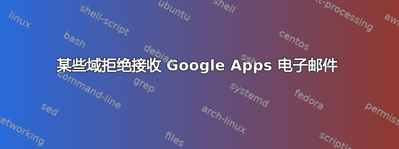 某些域拒绝接收 Google Apps 电子邮件