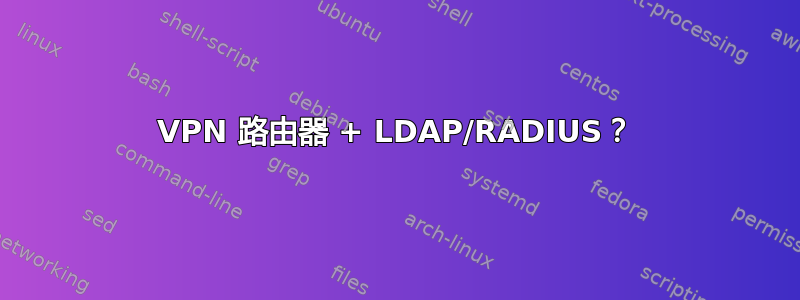 VPN 路由器 + LDAP/RADIUS？