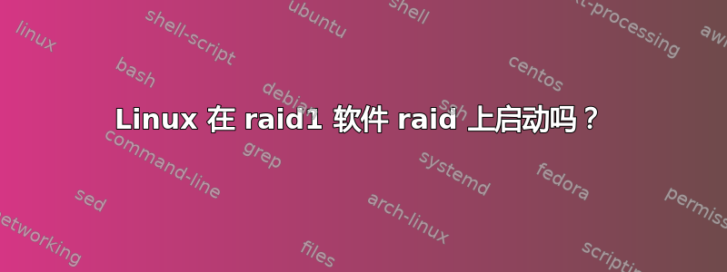 Linux 在 raid1 软件 raid 上启动吗？