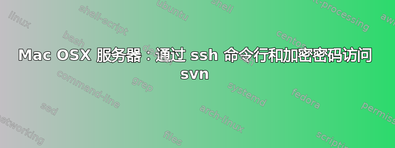 Mac OSX 服务器：通过 ssh 命令行和加密密码访问 svn