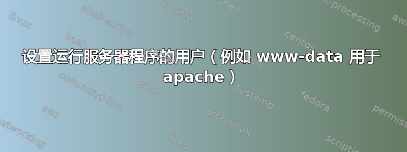 设置运行服务器程序的用户（例如 www-data 用于 apache）