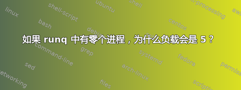 如果 runq 中有零个进程，为什么负载会是 5？