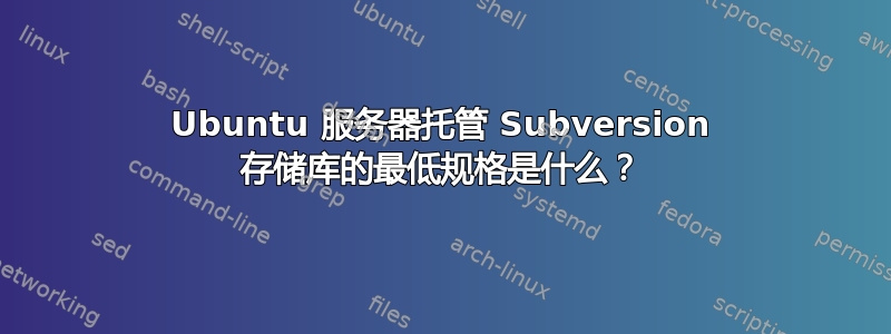 Ubuntu 服务器托管 Subversion 存储库的最低规格是什么？