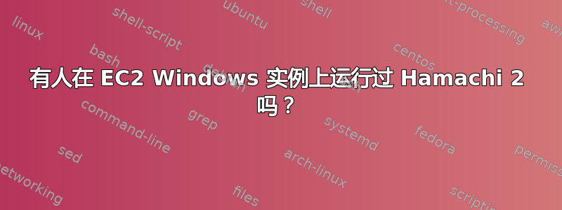 有人在 EC2 Windows 实例上运行过 Hamachi 2 吗？