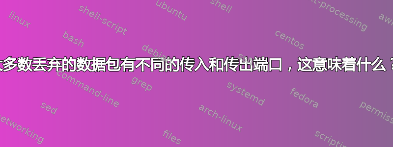 大多数丢弃的数据包有不同的传入和传出端口，这意味着什么？