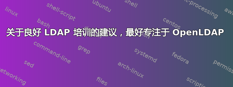 关于良好 LDAP 培训的建议，最好专注于 OpenLDAP 