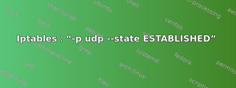 Iptables：“-p udp --state ESTABLISHED”