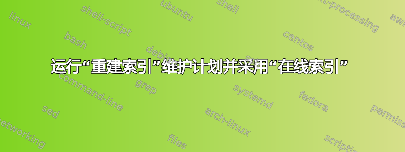 运行“重建索引”维护计划并采用“在线索引”