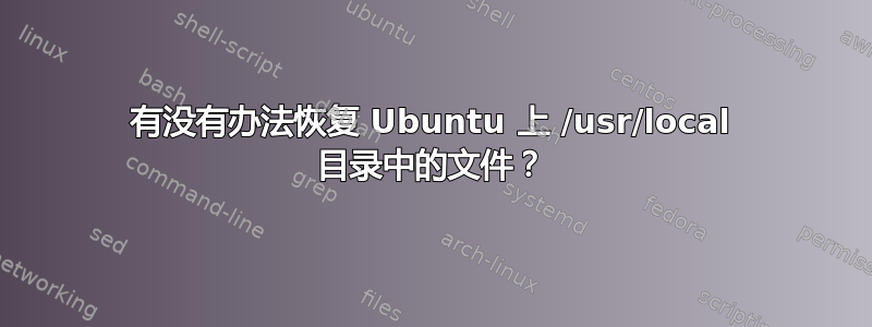 有没有办法恢复 Ubuntu 上 /usr/local 目录中的文件？