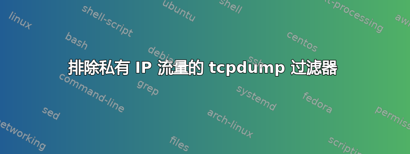 排除私有 IP 流量的 tcpdump 过滤器