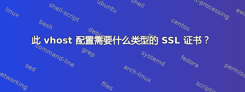 此 vhost 配置需要什么类型的 SSL 证书？