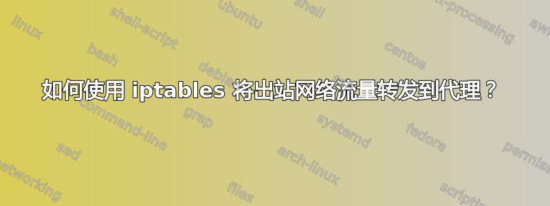 如何使用 iptables 将出站网络流量转发到代理？