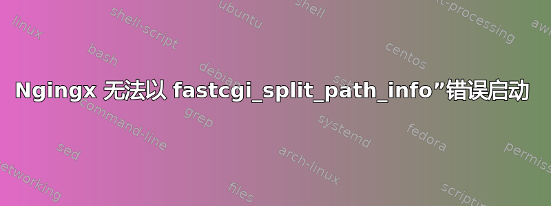 Ngingx 无法以 fastcgi_split_path_info”错误启动