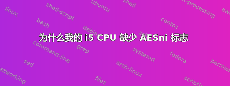 为什么我的 i5 CPU 缺少 AESni 标志