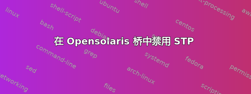 在 Opensolaris 桥中禁用 STP