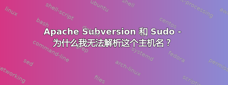 Apache Subversion 和 Sudo - 为什么我无法解析这个主机名？