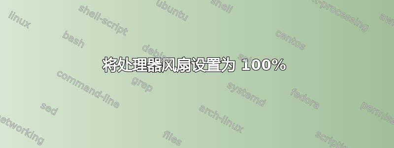 将处理器风扇设置为 100%