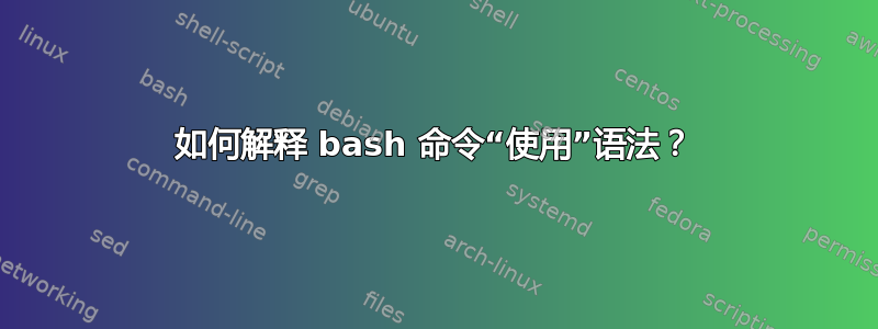 如何解释 bash 命令“使用”语法？