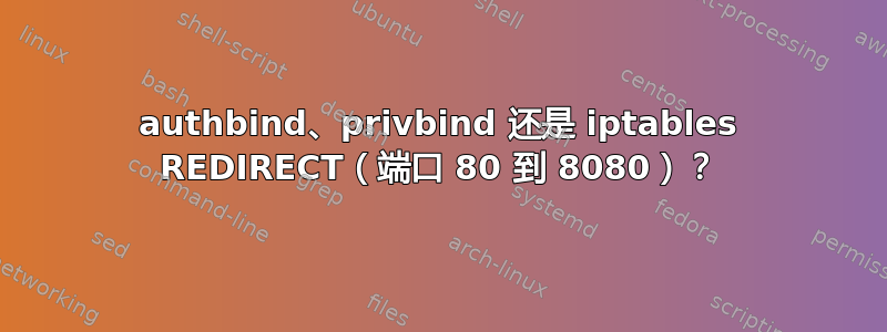 authbind、privbind 还是 iptables REDIRECT（端口 80 到 8080）？