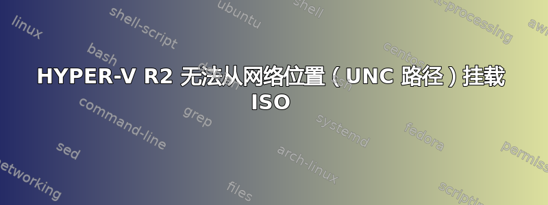 HYPER-V R2 无法从网络位置（UNC 路径）挂载 ISO