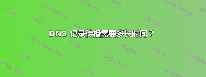 DNS 记录传播需要多长时间？