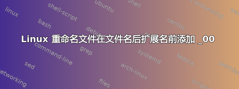 Linux 重命名文件在文件名后扩展名前添加 _00