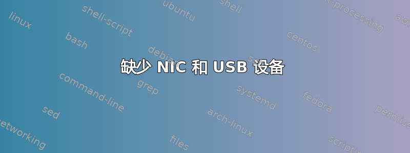 缺少 NIC 和 USB 设备