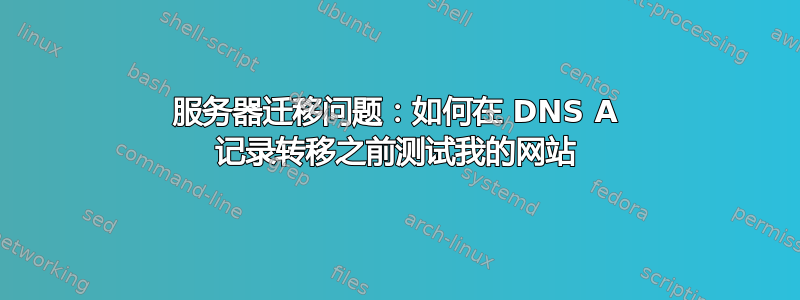 服务器迁移问题：如何在 DNS A 记录转移之前测试我的网站