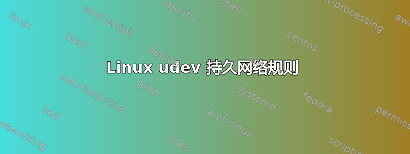 Linux udev 持久网络规则