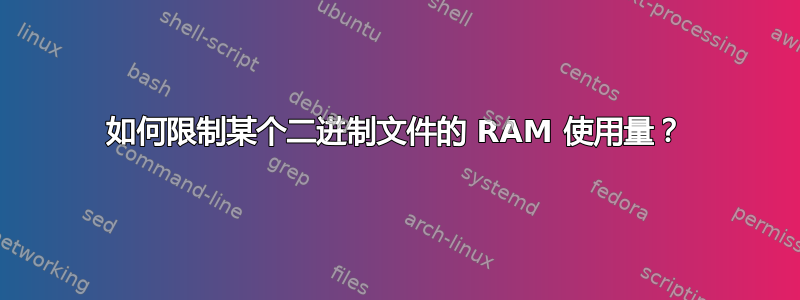 如何限制某个二进制文件的 RAM 使用量？